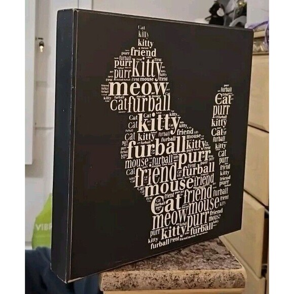 12 X 12 Cat Themed Wooden Plaque Wall Art Vintage, Rustic Style Very Nice! - Picture 3 of 7